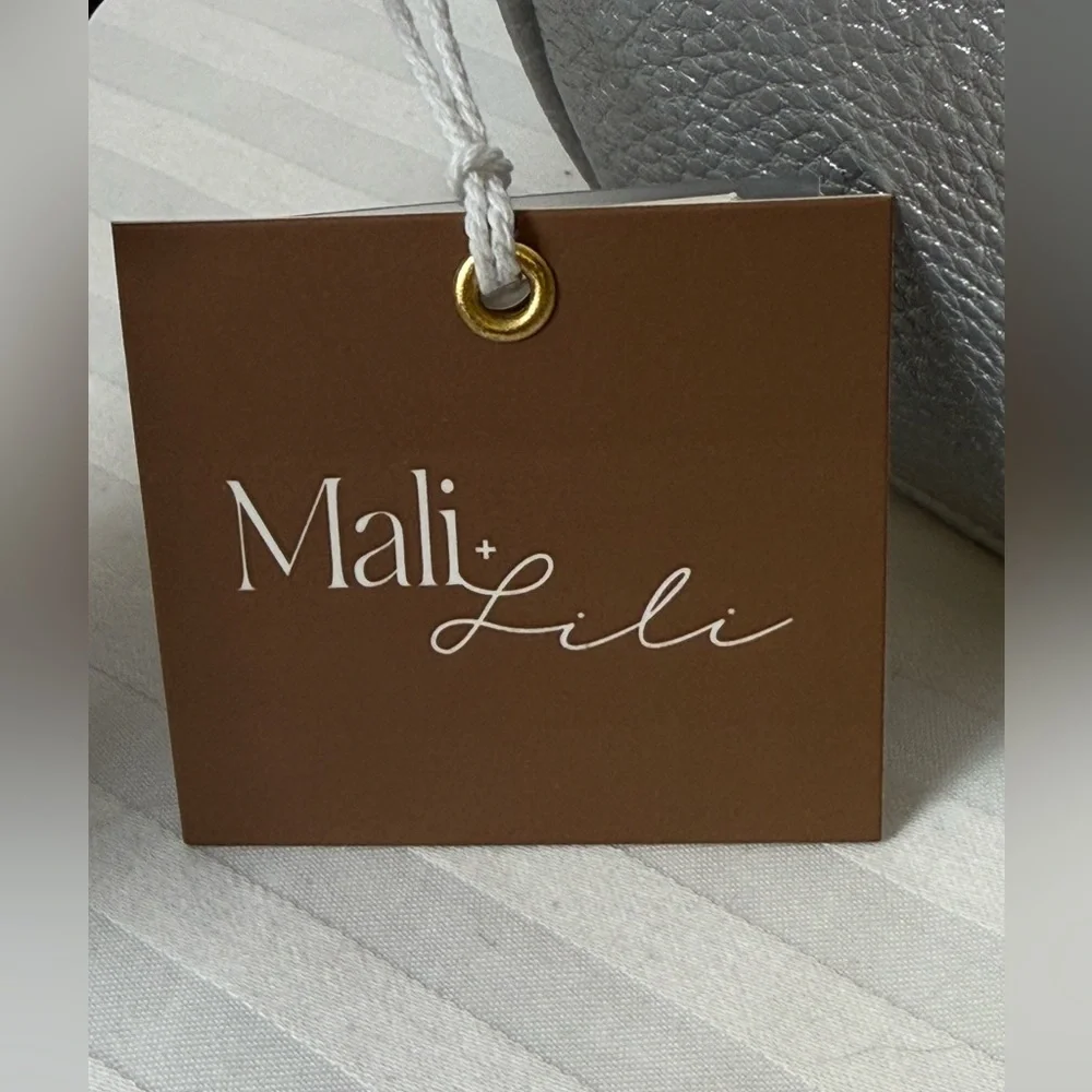 NEW Mali + Lili ‘Josephine’ Silver Vegan Leather Crossbody Bag Goldtone Hardware